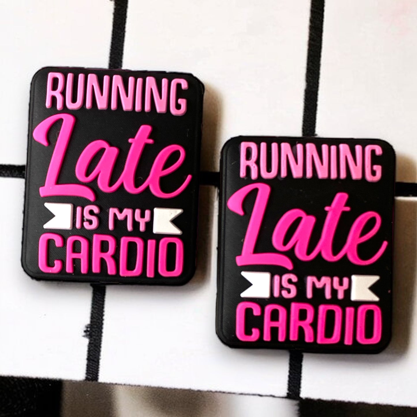 e508-  “Running Late Is My Cardio"  Exclusive (1 Count) Focal Bead *Copyright Pending