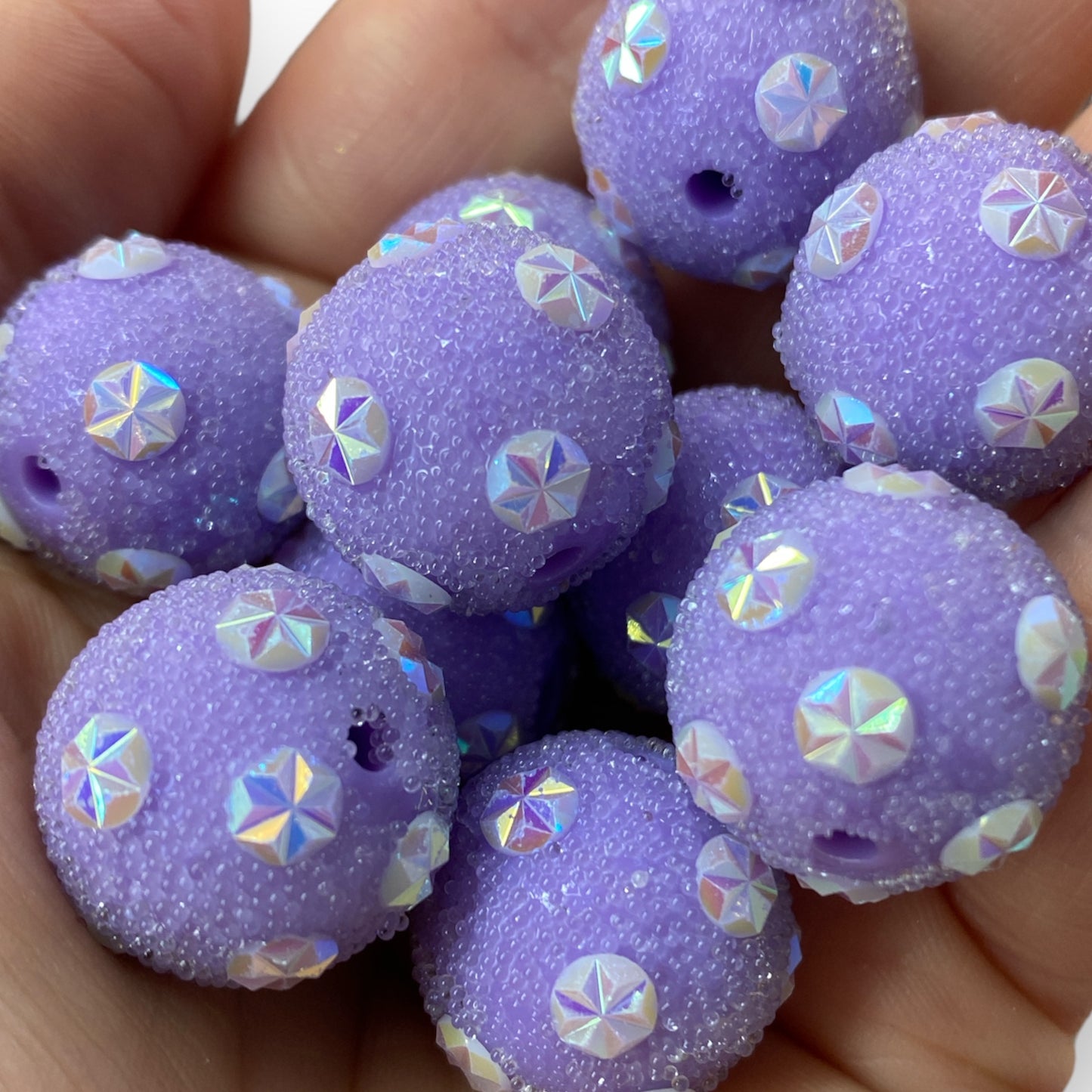 #1239 - 20mm "Lavender Sugar Starburst" Bead