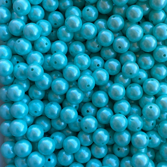 T356 - 15mm "Light Aqua" Opal Silicone Beads