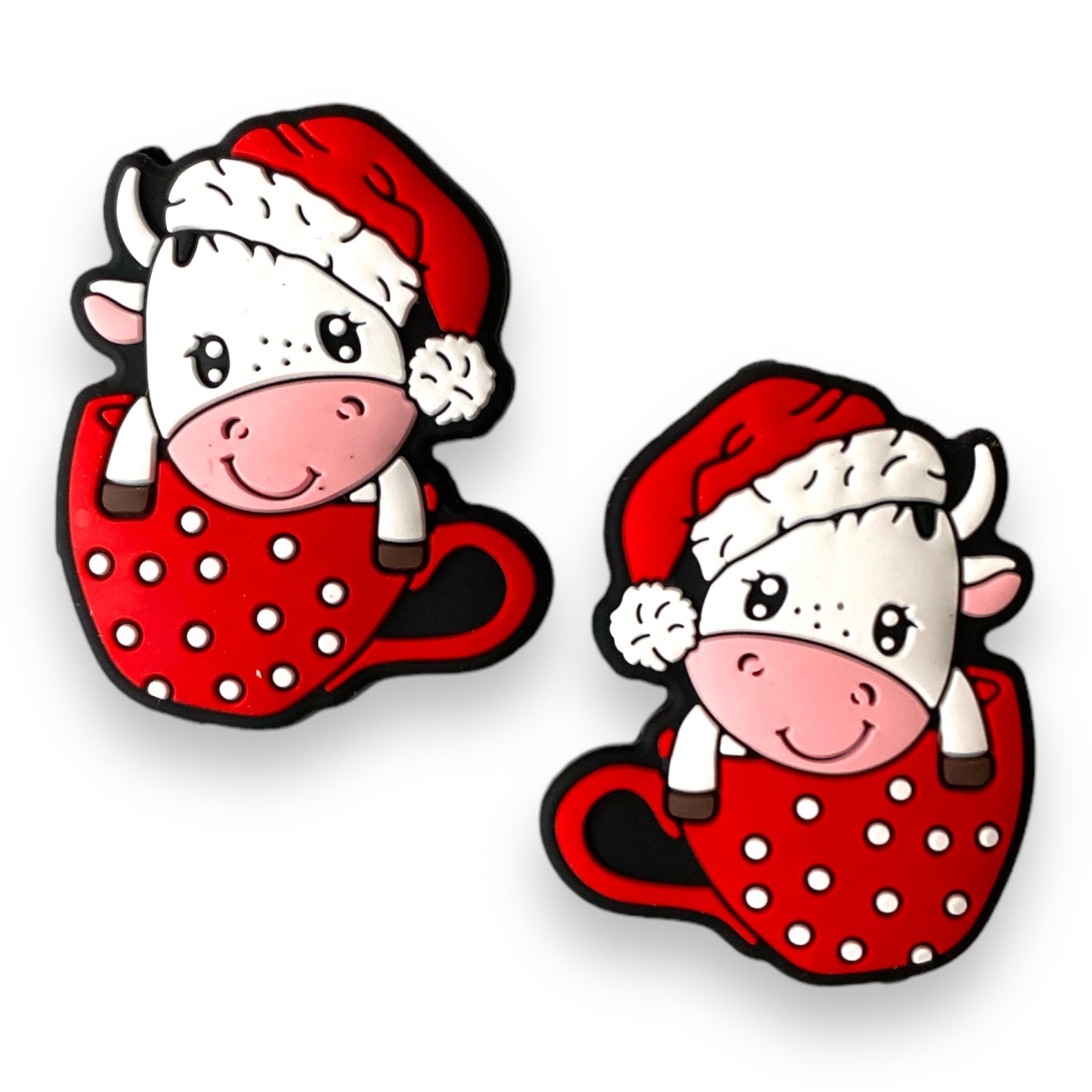 X244 -  “Mug & Cow Christmas” Silicone Focal Bead (1 Count)