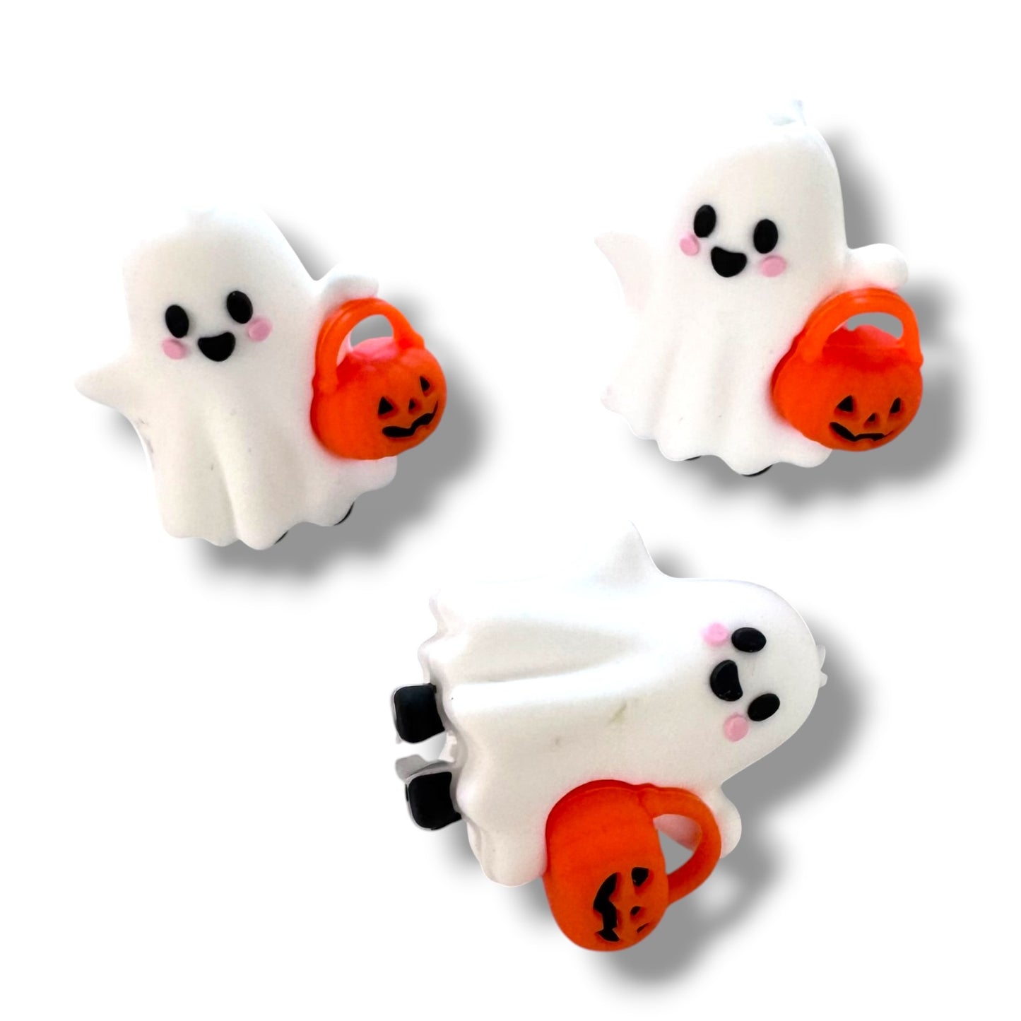 h969- "Ghost 3D" Silicone Focal Bead for DIY Crafts (1 Count)