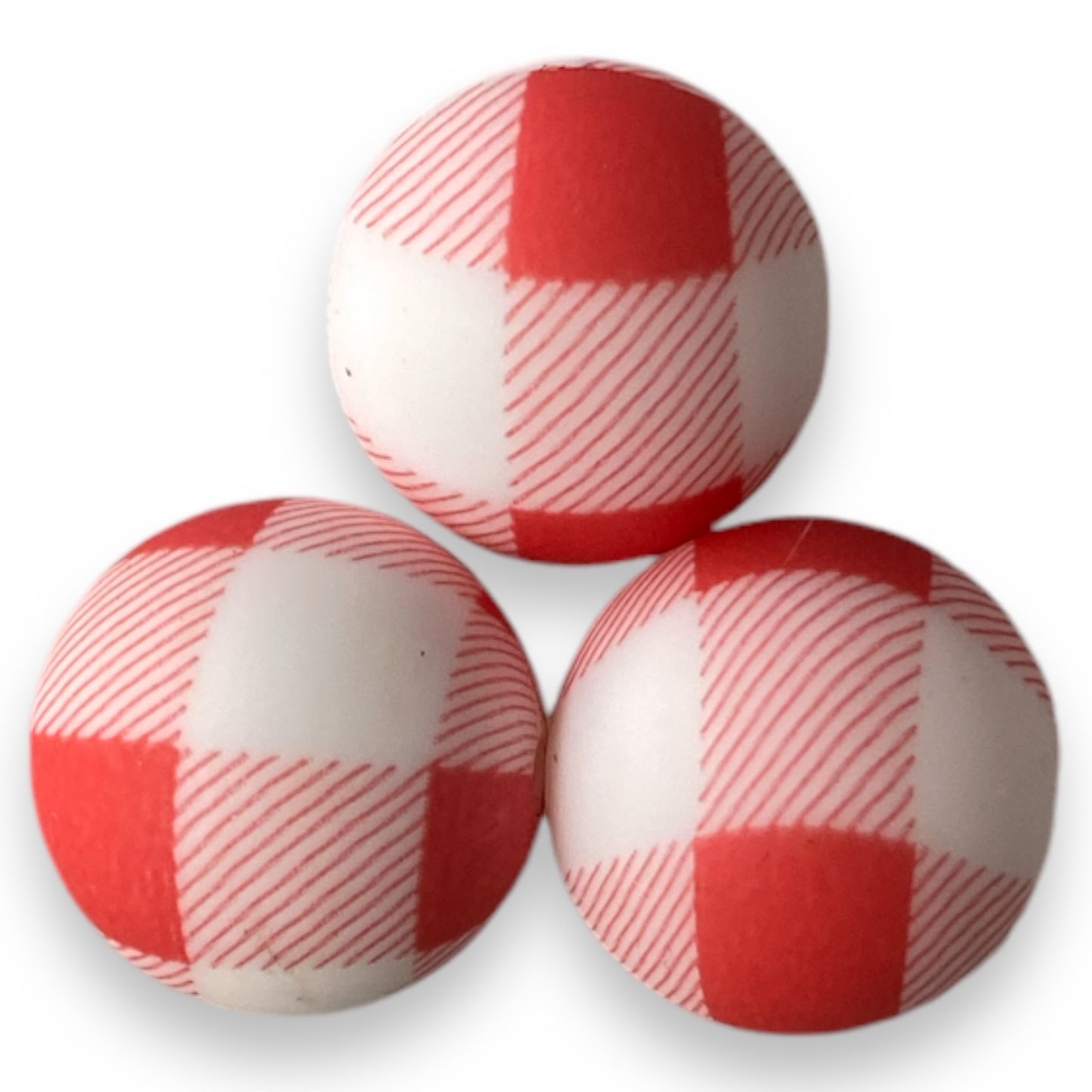 12mm- P-16- "Picnic Plaid" Silicone Beads