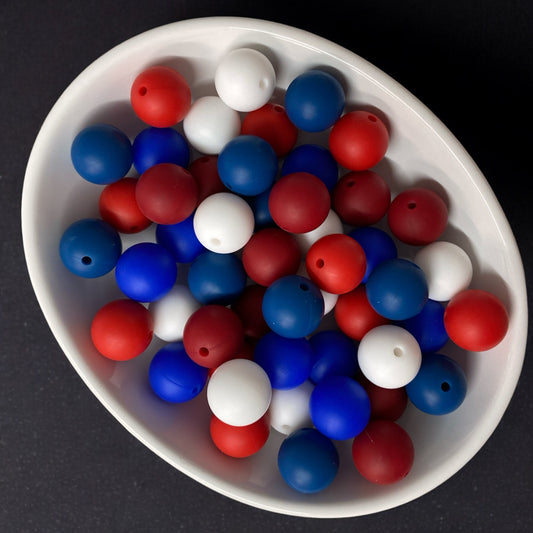 "Sports Set" - 15mm Silicone 50 Count Bead Pack – Ideal for Beadable Pens & Keychains