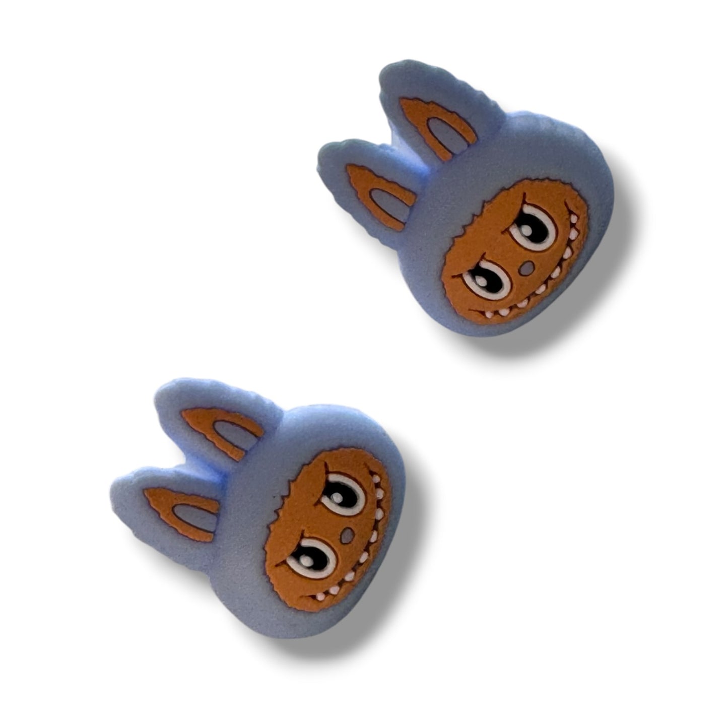 h998- "Blue Labubu 3D" Silicone Focal Bead for DIY Crafts (1 Count)