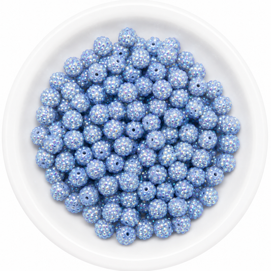 #270 - 12mm Smokey Blue AB Rhinestone Beads (20 Count)