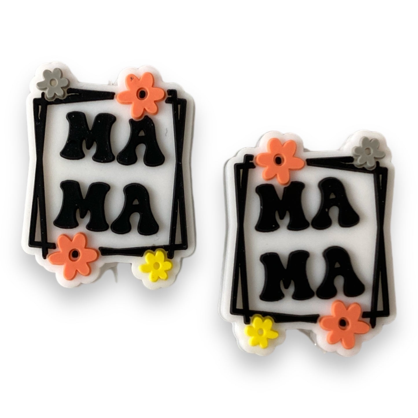 e665 - “Mama”  Silicone (1 Count) Focal Bead