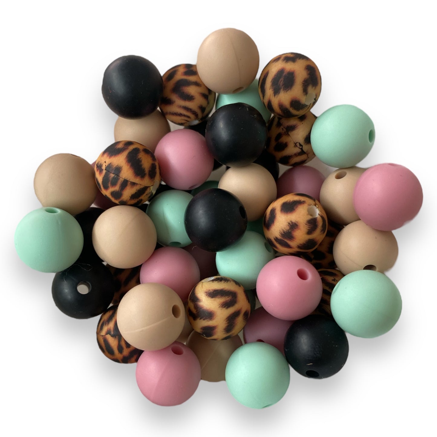 12mm "Cheetah" 50 Count Silicone Bead Pack
