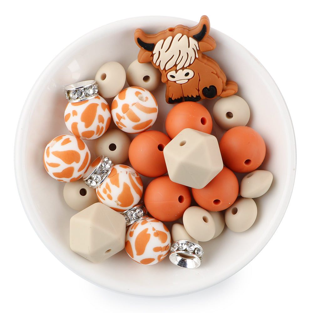 Z/513 - "Mini Cow" Western Silicone Bead & Bling Kit