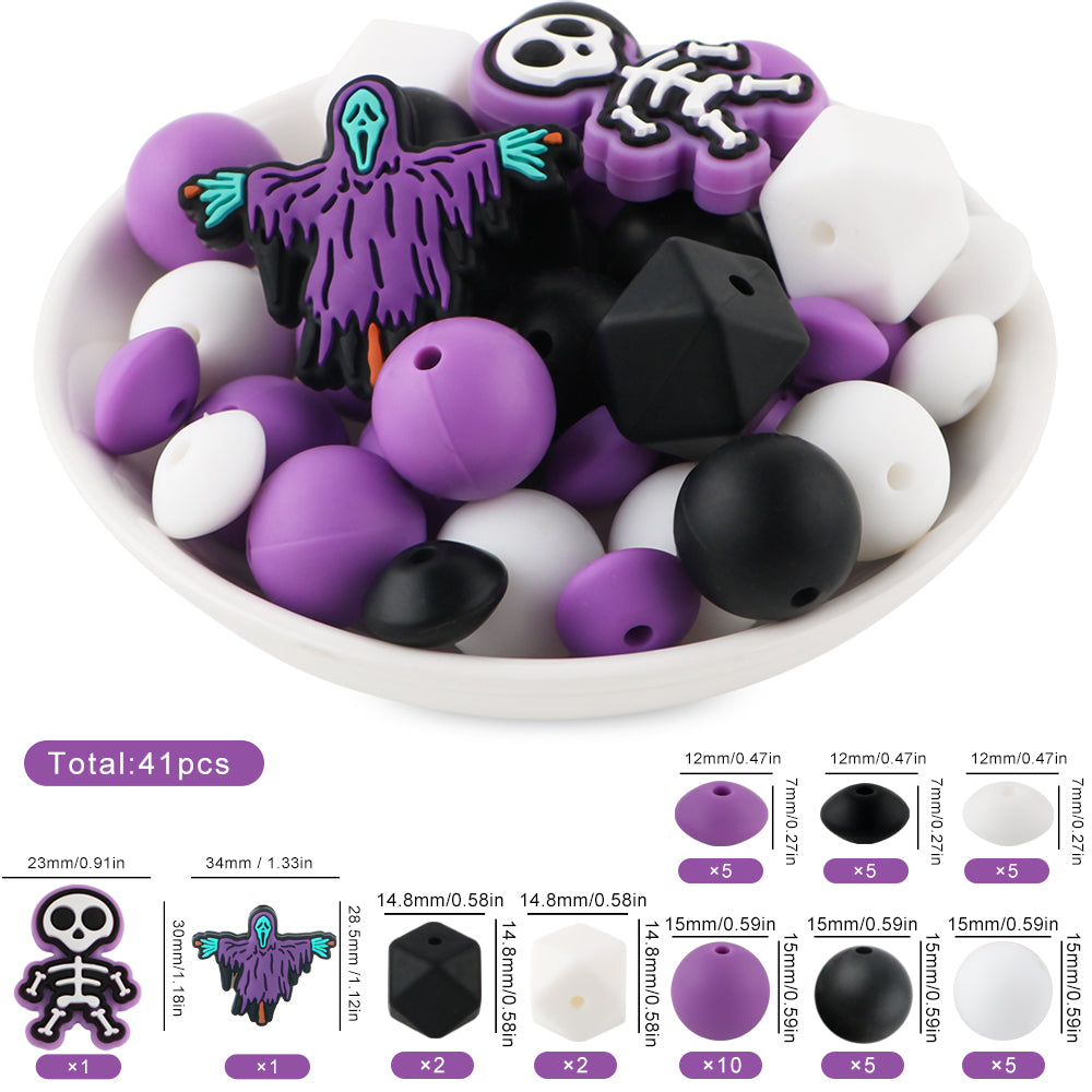 Z/501 - "Halloween"  Purple & Black Silicone Bead Kit