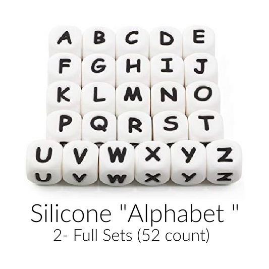 SWS15: Double Alphabet Silicone Bead Pack (52 Beads)