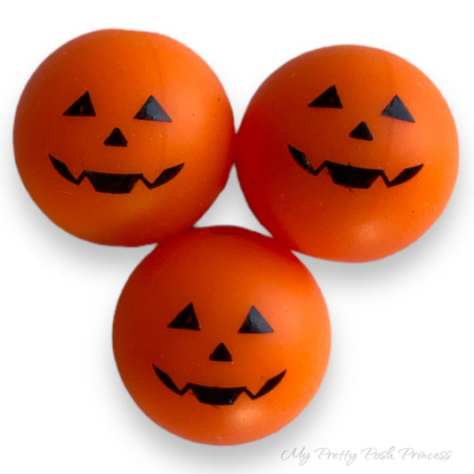 A-6039- “15mm Jack O Lantern”  Custom Silicone Beads