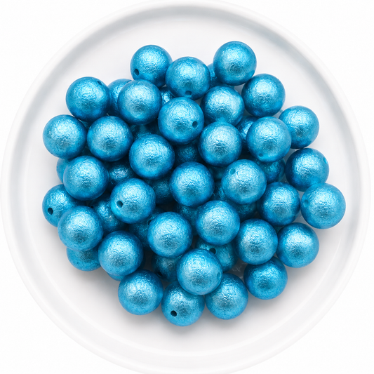 #659 - 20mm Aqua "Wrinkle" Acrylic Beads (1 Count)