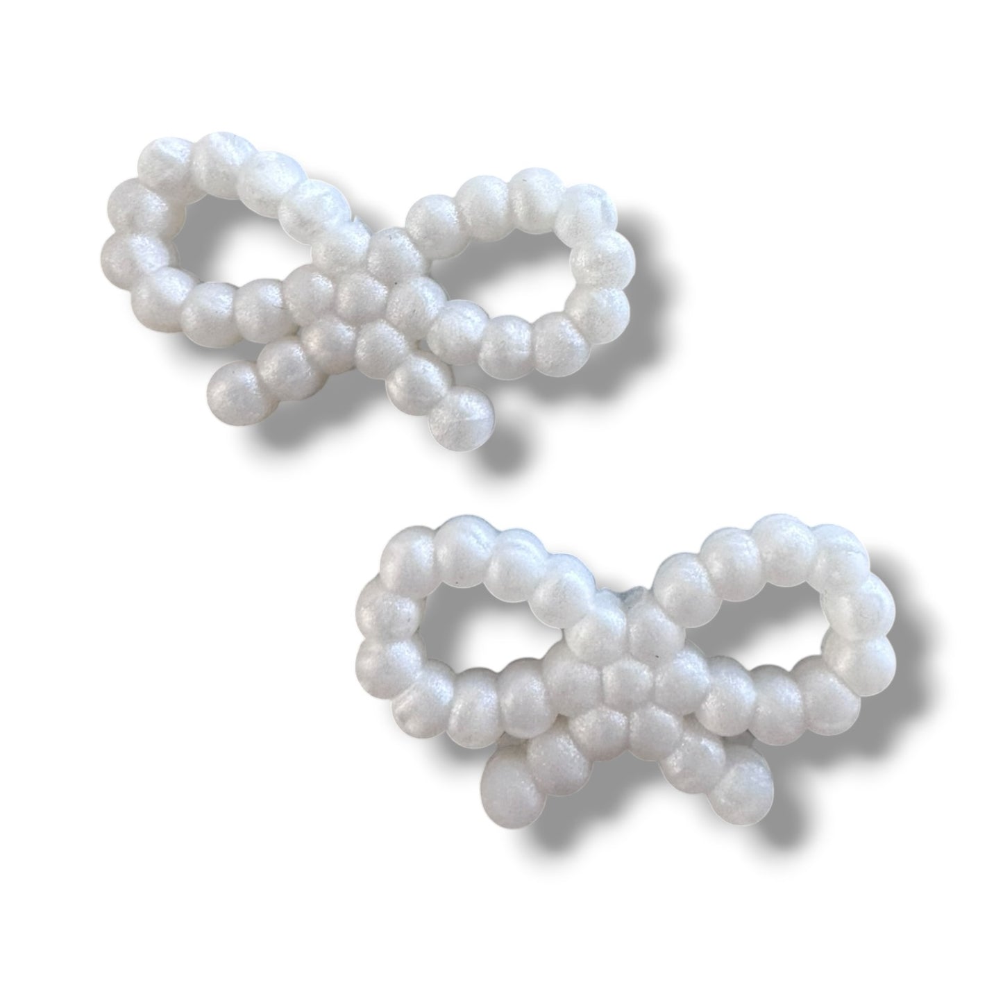 h1061- "White Bow" Silicone Focal Bead for DIY Crafts (1 Count)