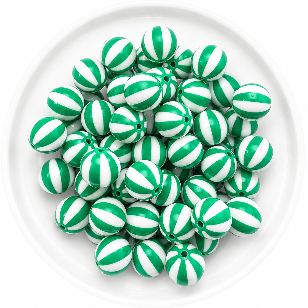 #825 - 20mm Green "Beach Balls" Acrylic Beads (1 Count)