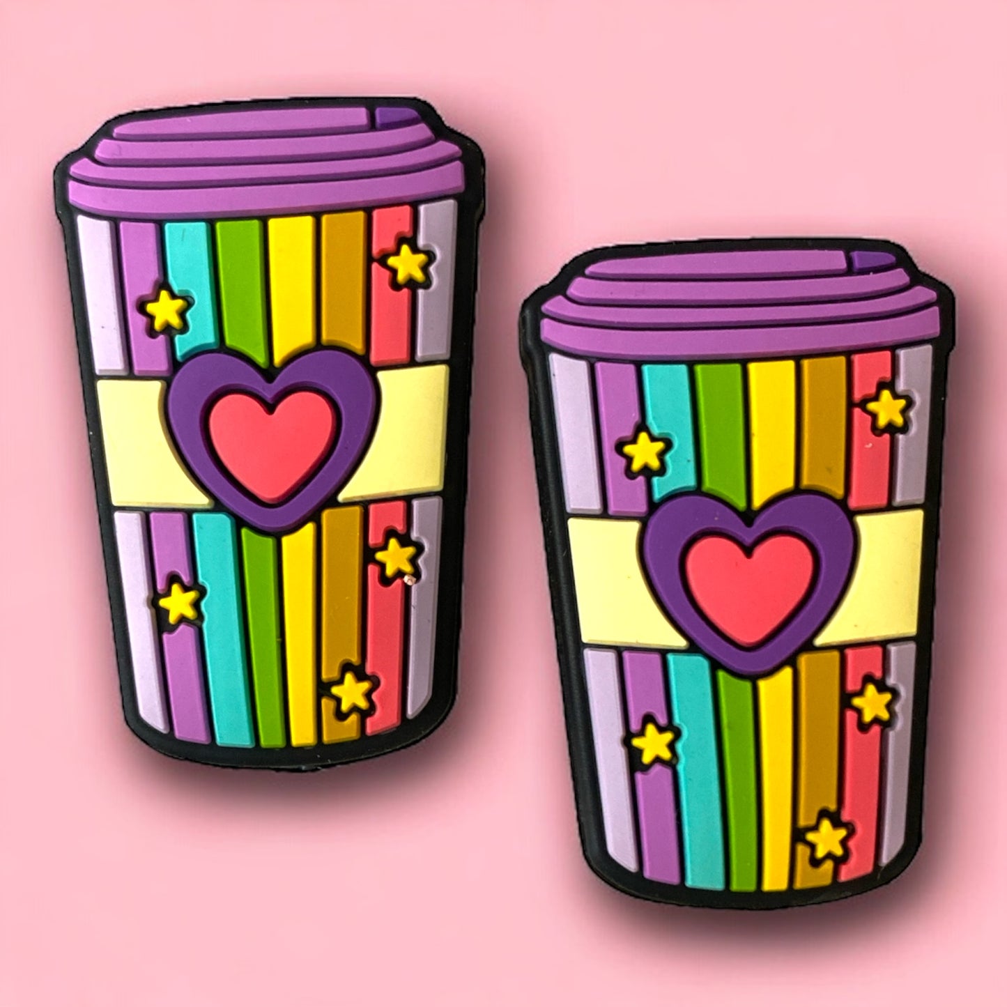 X173 - “Colorful Coffee"  Silicone (1 Count) Focal Bead