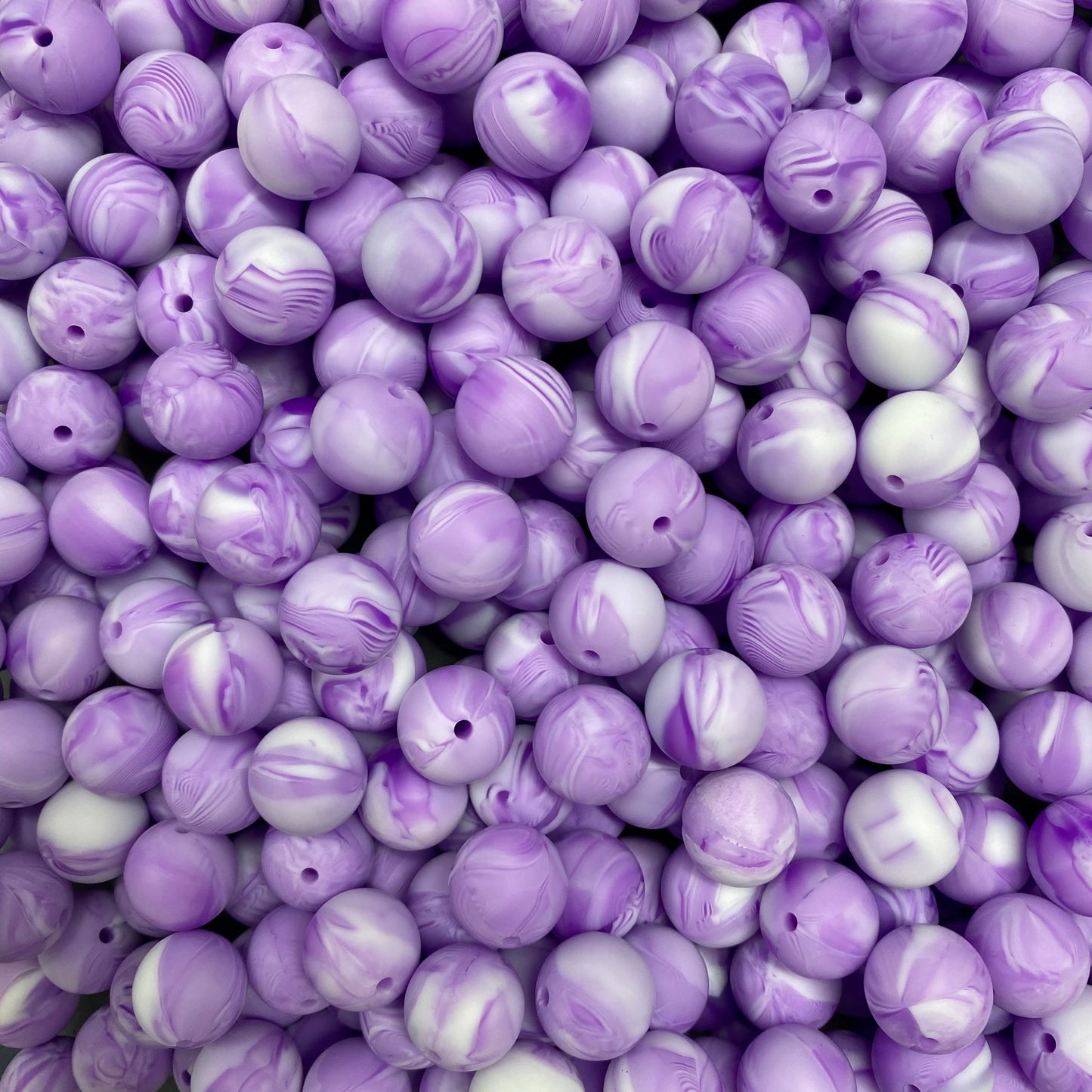 50 / 15mm - Marble Purple Silicone Bead