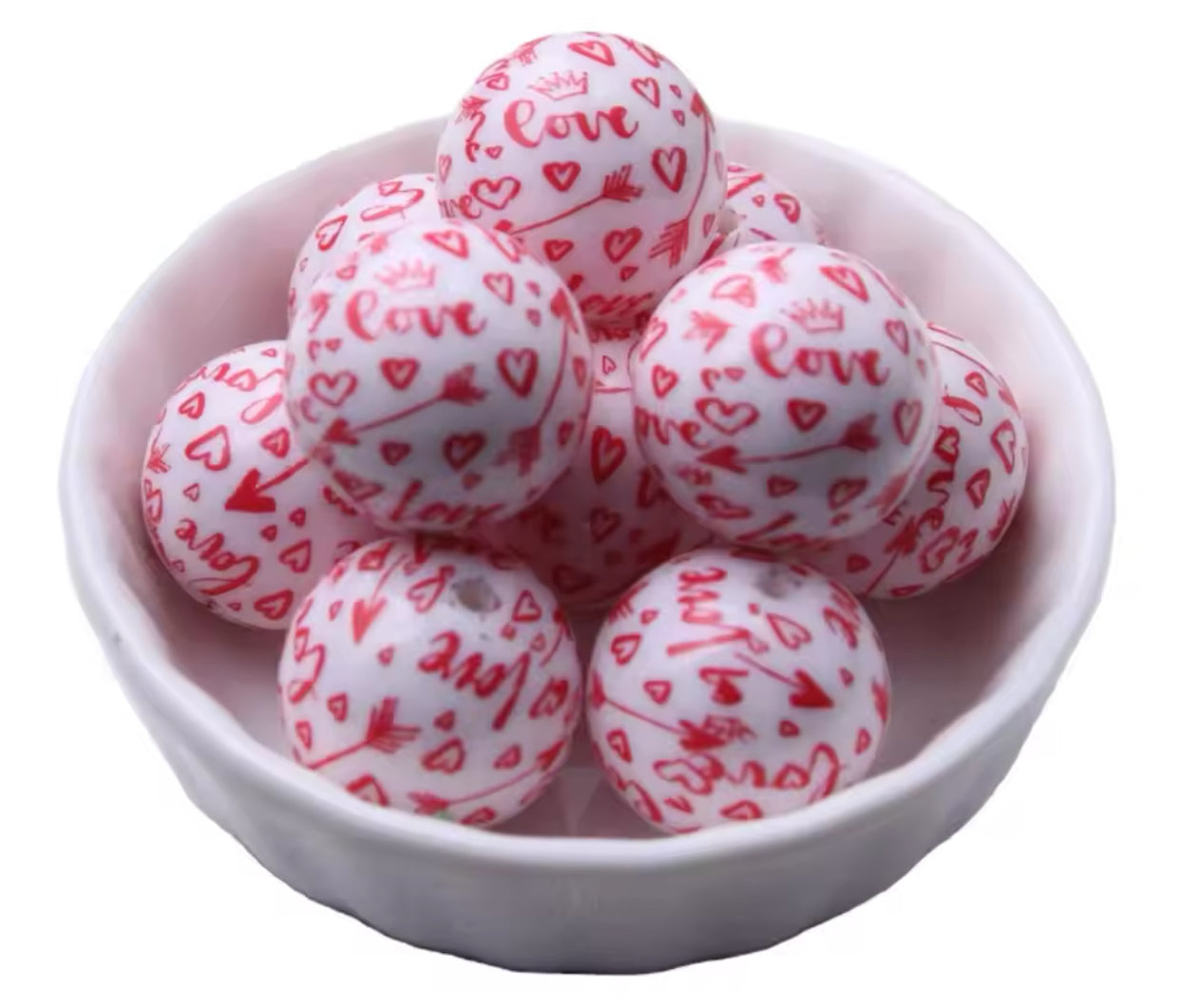 W497- 20mm "Love"  Acrylic Bead (1 Count)