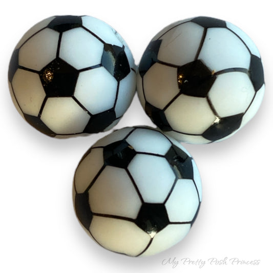 A-6056- 15mm “Soccer” Silicone Beads