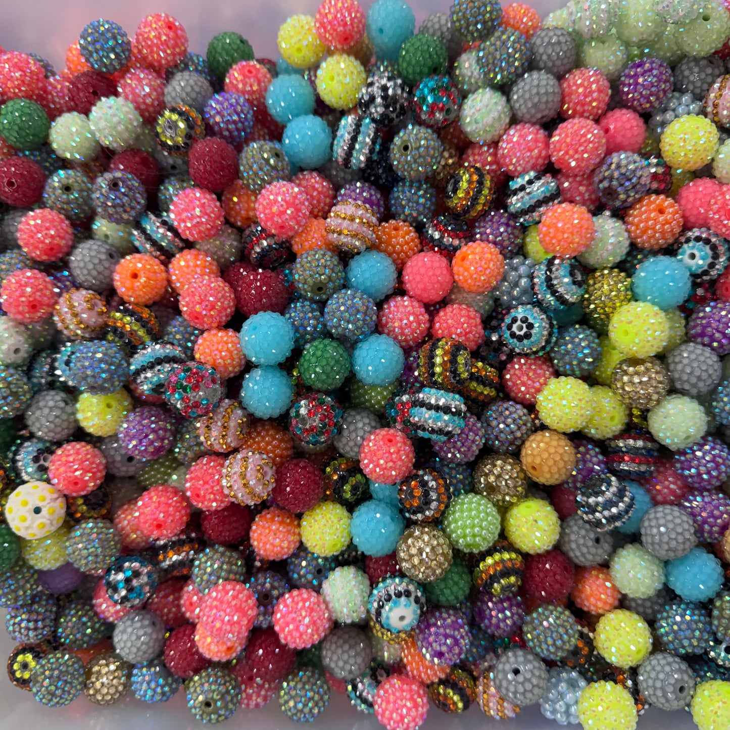 RHINESTONE 20mm Acrylic Bead Grab Bag (Approx. 50 count) - Multiple GBs will be combined into larger bags