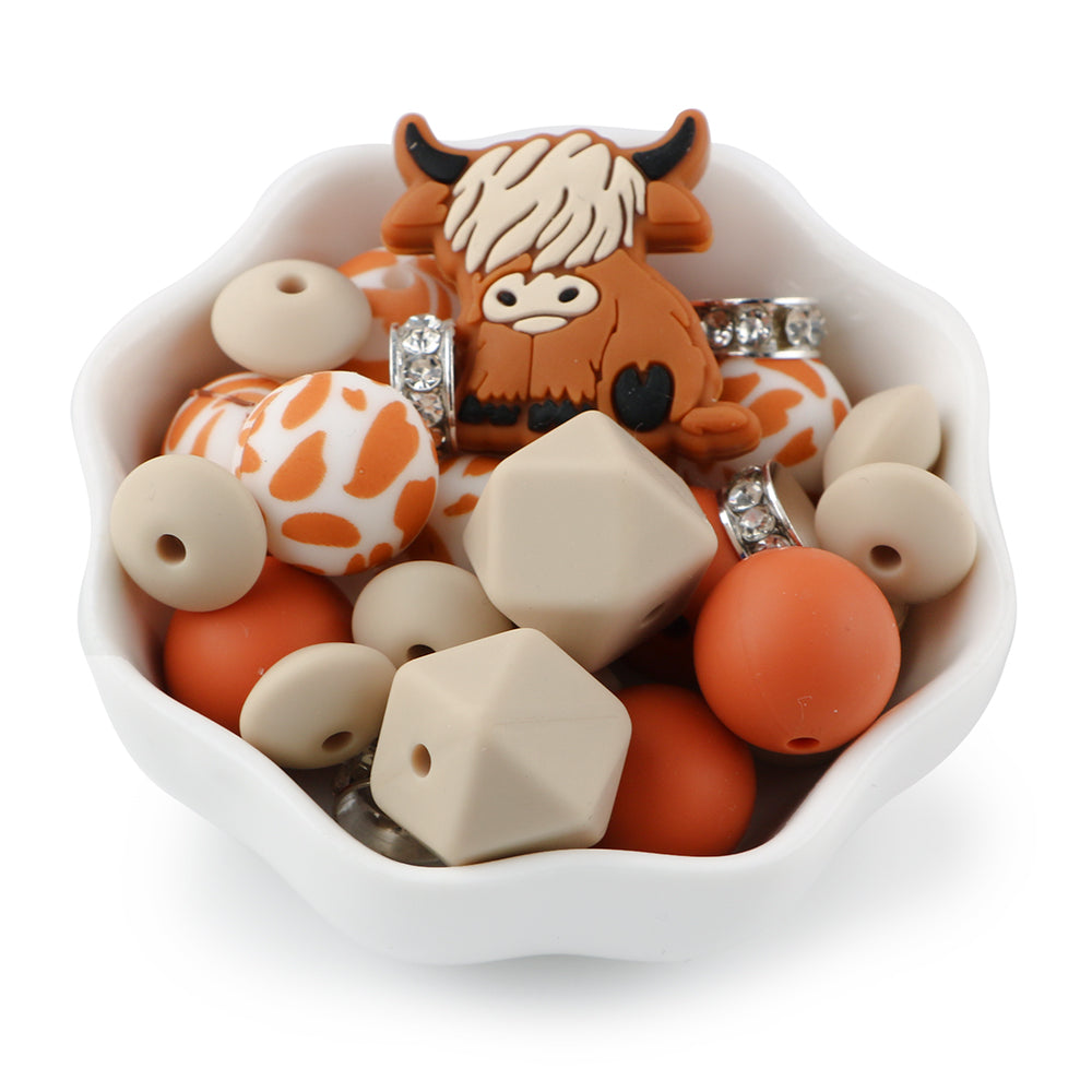 Z/513 - "Mini Cow" Western Silicone Bead & Bling Kit