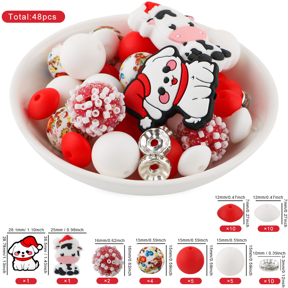 Z/506 - "Christmas" Animals Silicone Bead & Bling Kit