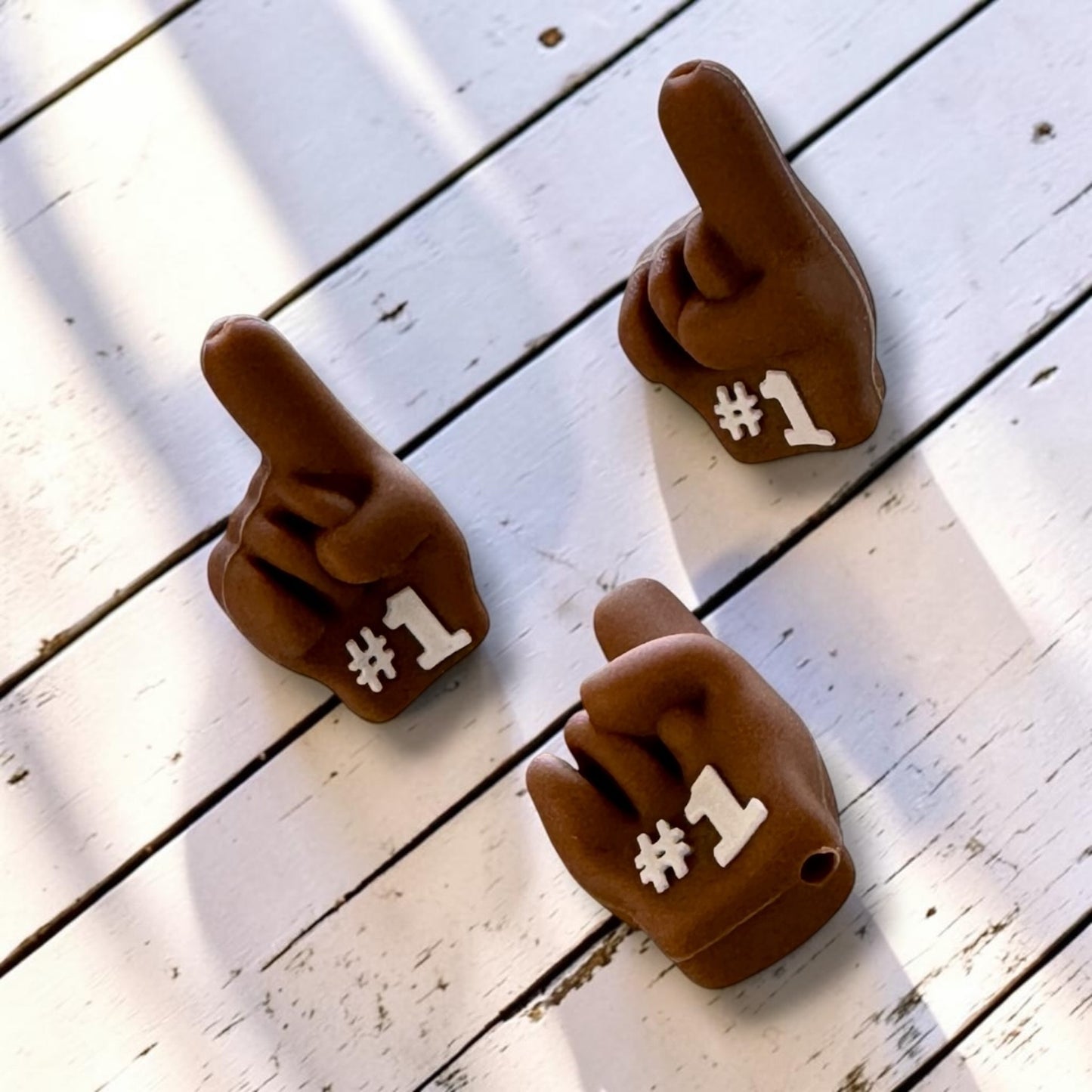 h1011- "Football Finger" Silicone Focal Bead for DIY Crafts (1 Count)