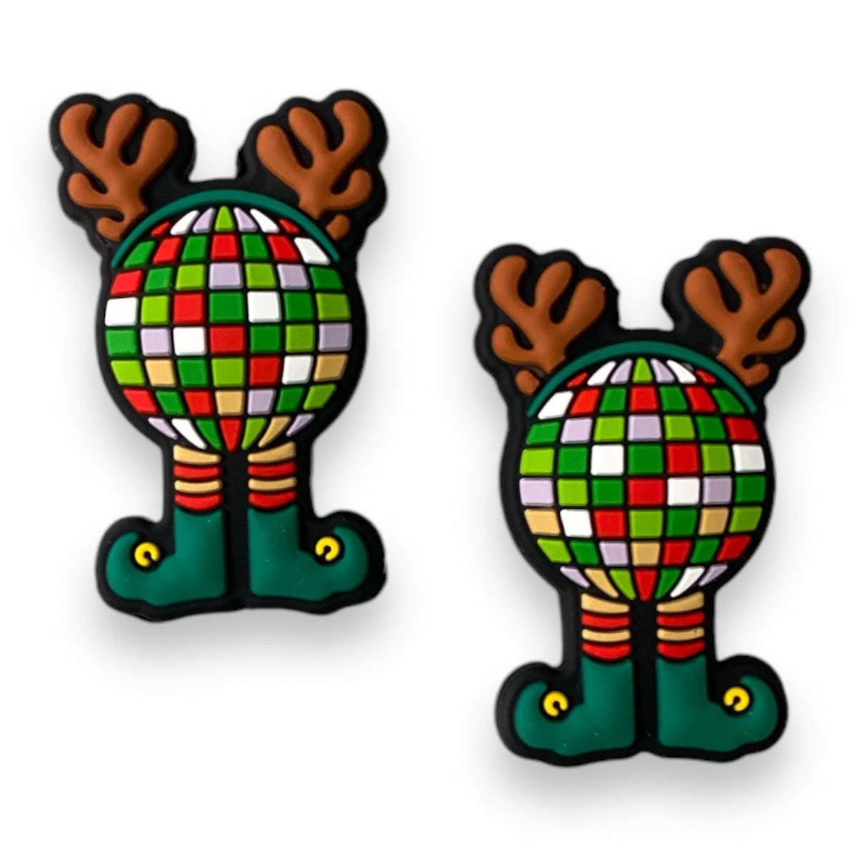 h915 -  “Disco Reindeer” Silicone Focal Bead (1 Count)
