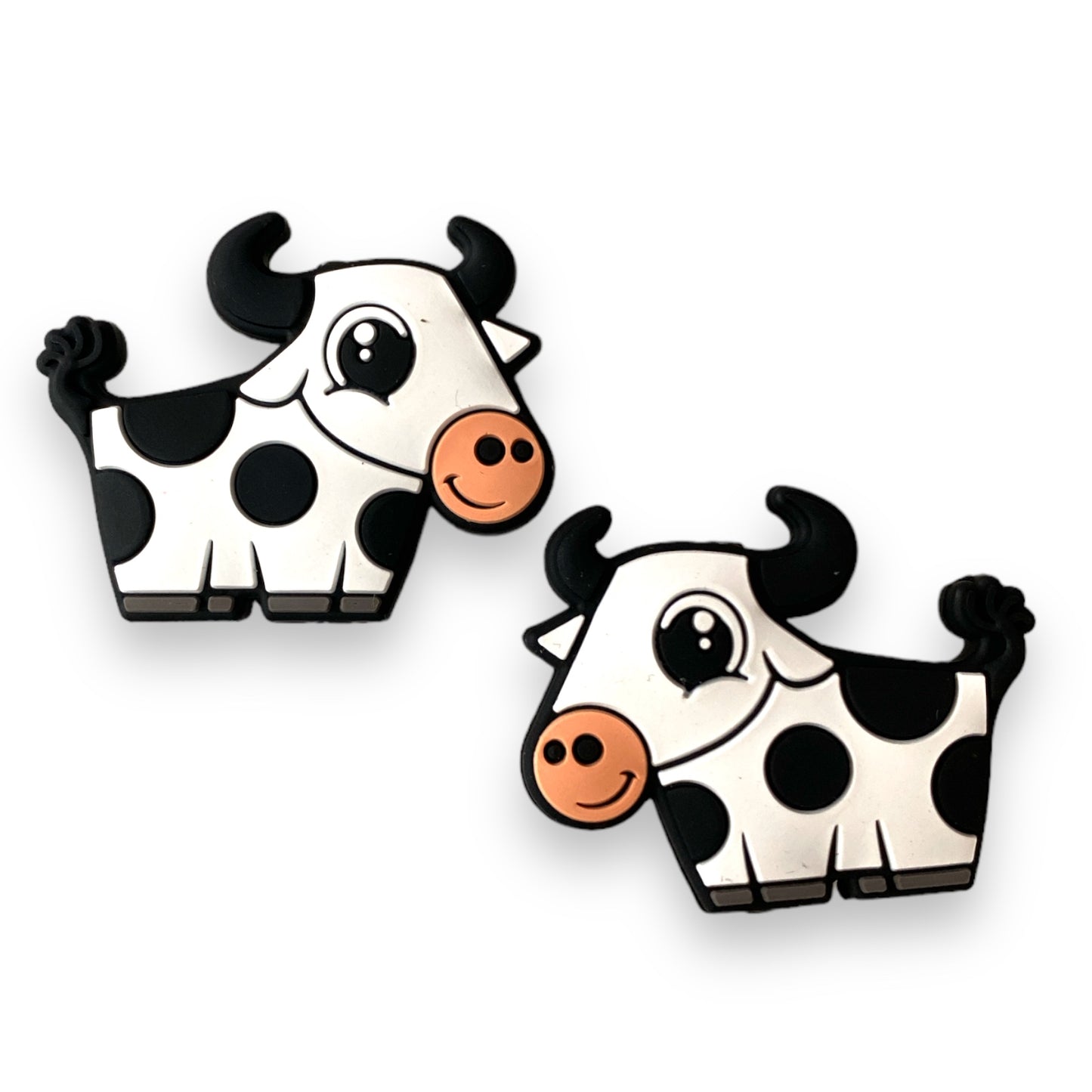 T277- Black Cow  Silicone Focal Bead (1 Count)