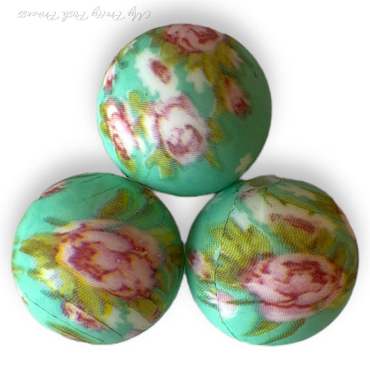 #746 -  15mm “Mint Floral” Silicone Beads