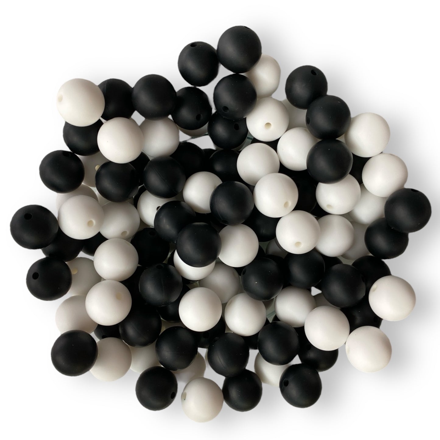 CK- 238  - 15mm Round Black/White Silicone 50 Count Pack X_________