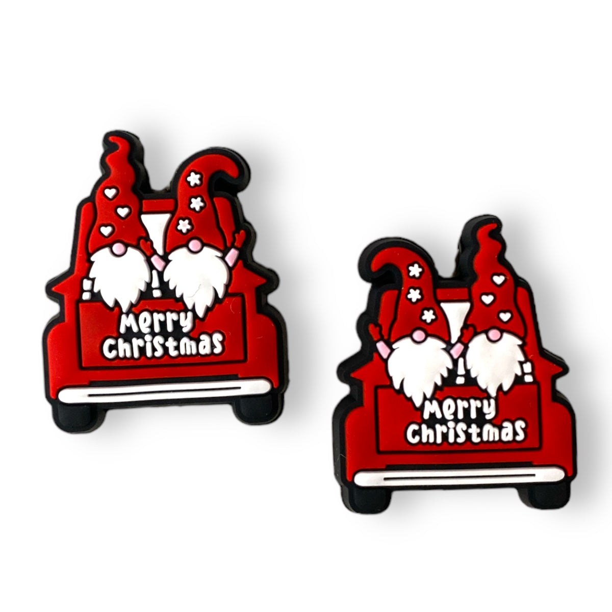 X423-  “Christmas Gnome Truck” Silicone (1 Count) Focal Bead