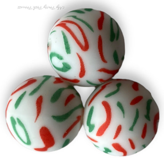 #741 - 15mm "Christmas Sprinkles" Silicone Beads