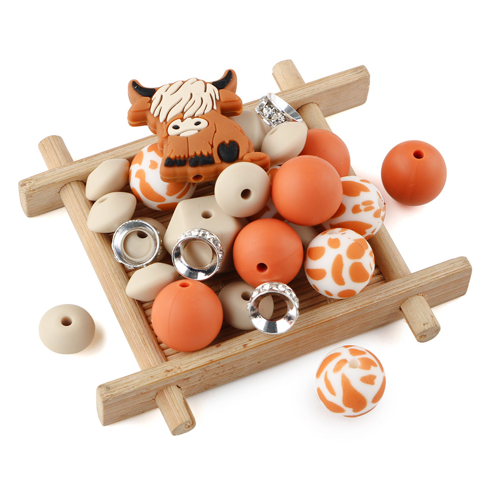 Z/513 - "Mini Cow" Western Silicone Bead & Bling Kit