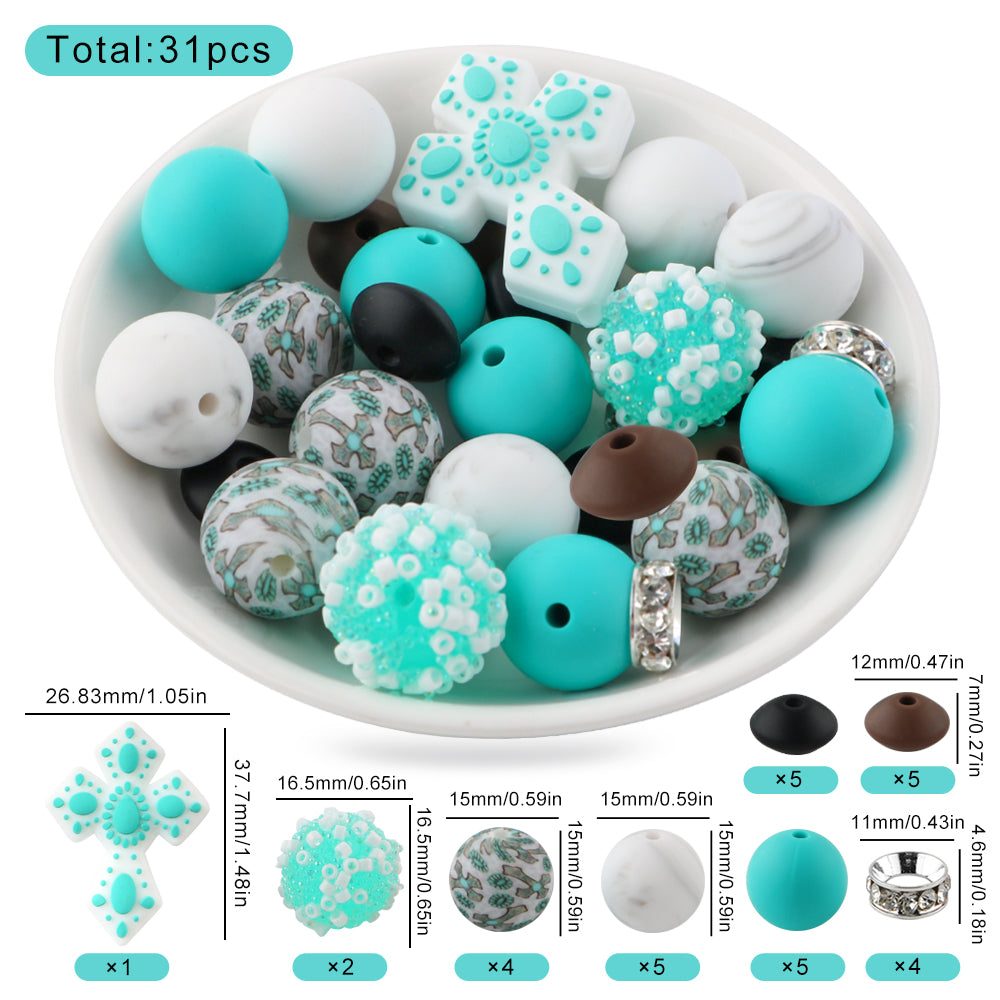 Z/521 - "Cross" Western Silicone Bead & Bling Kit