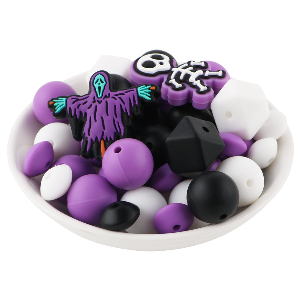 Z/501 - "Halloween"  Purple & Black Silicone Bead Kit