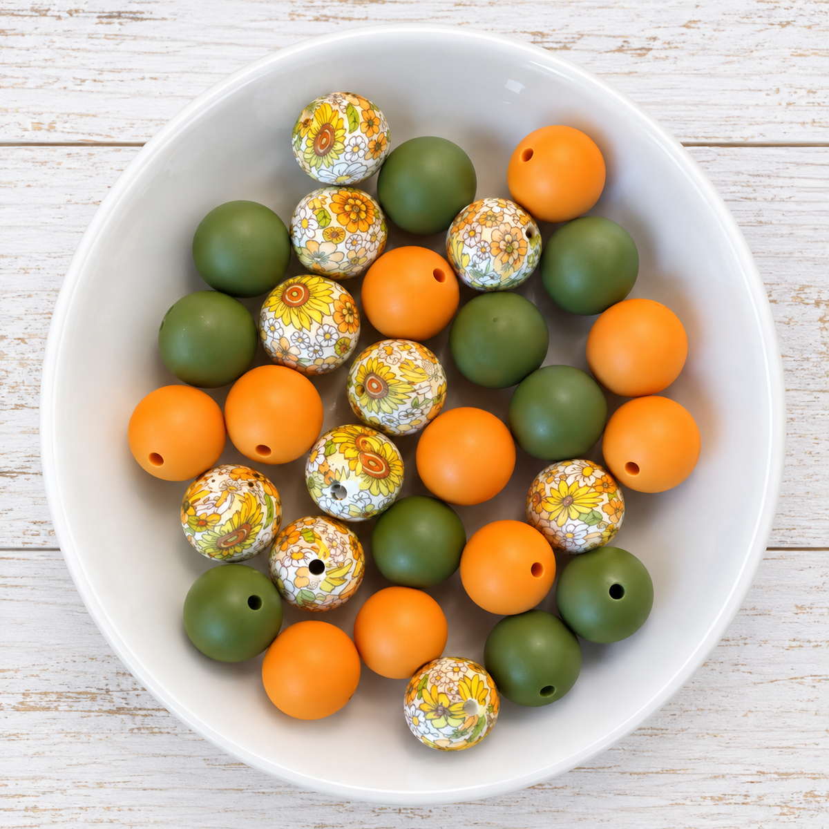 Olive & Bloom (30 Count 15mm Silicone Bead Pack) – Ideal for Beadable Pens & Keychains