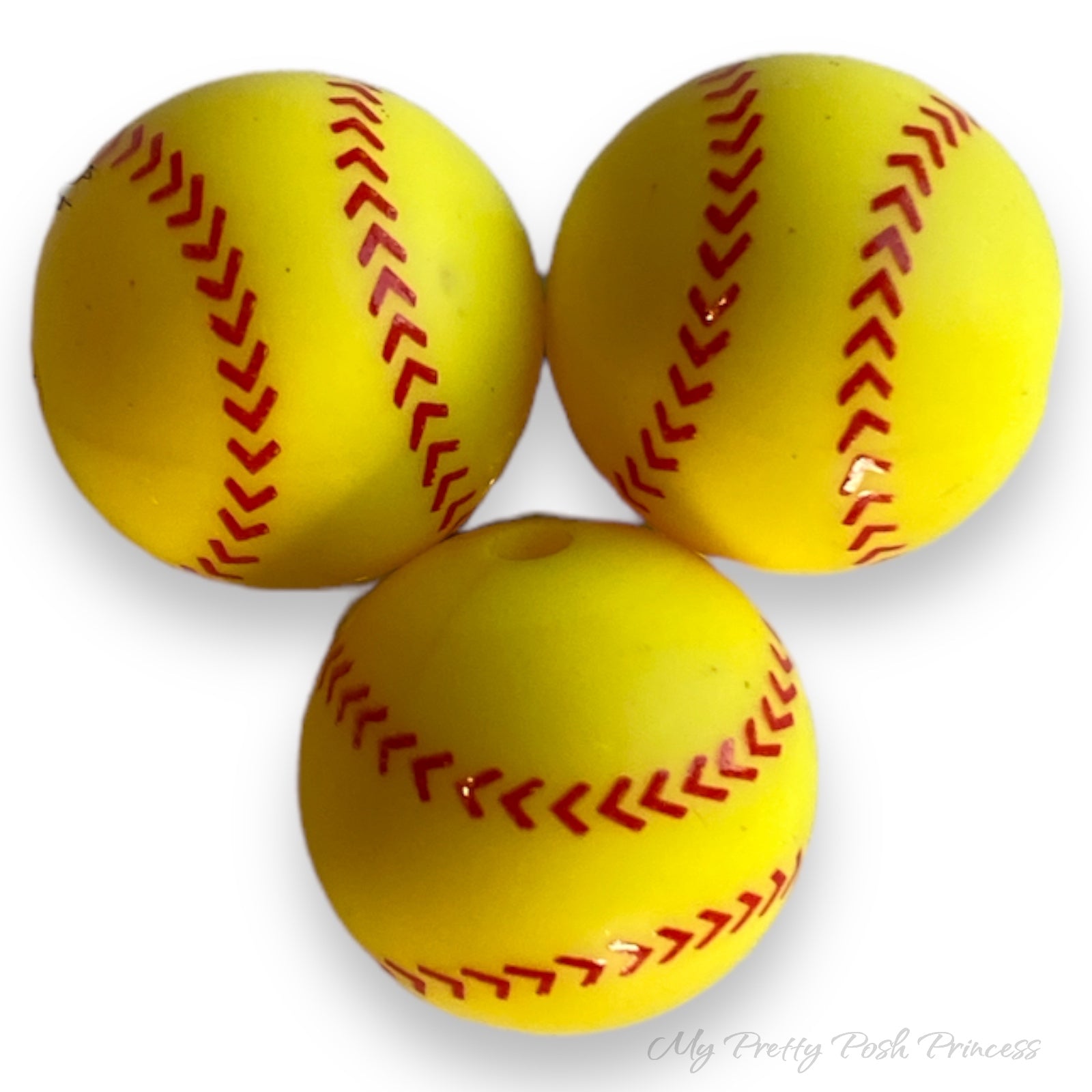 Silicone Beads Sunflower baseball softball printing Wristlet