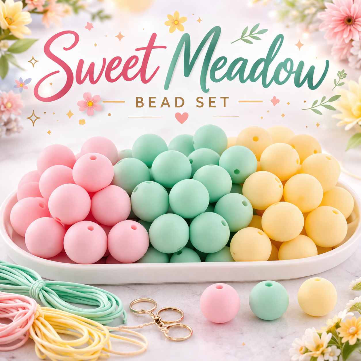 Sweet Meadow (30 Count 19mm Silicone Bead Pack)