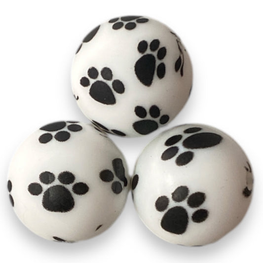 #726 - 19mm “Paw Print" Silicone Beads