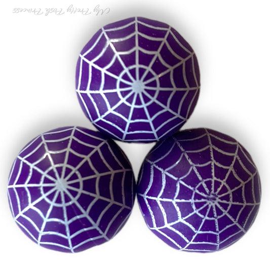 A-6036- 15mm Classic Purple Webs Silicone Beads