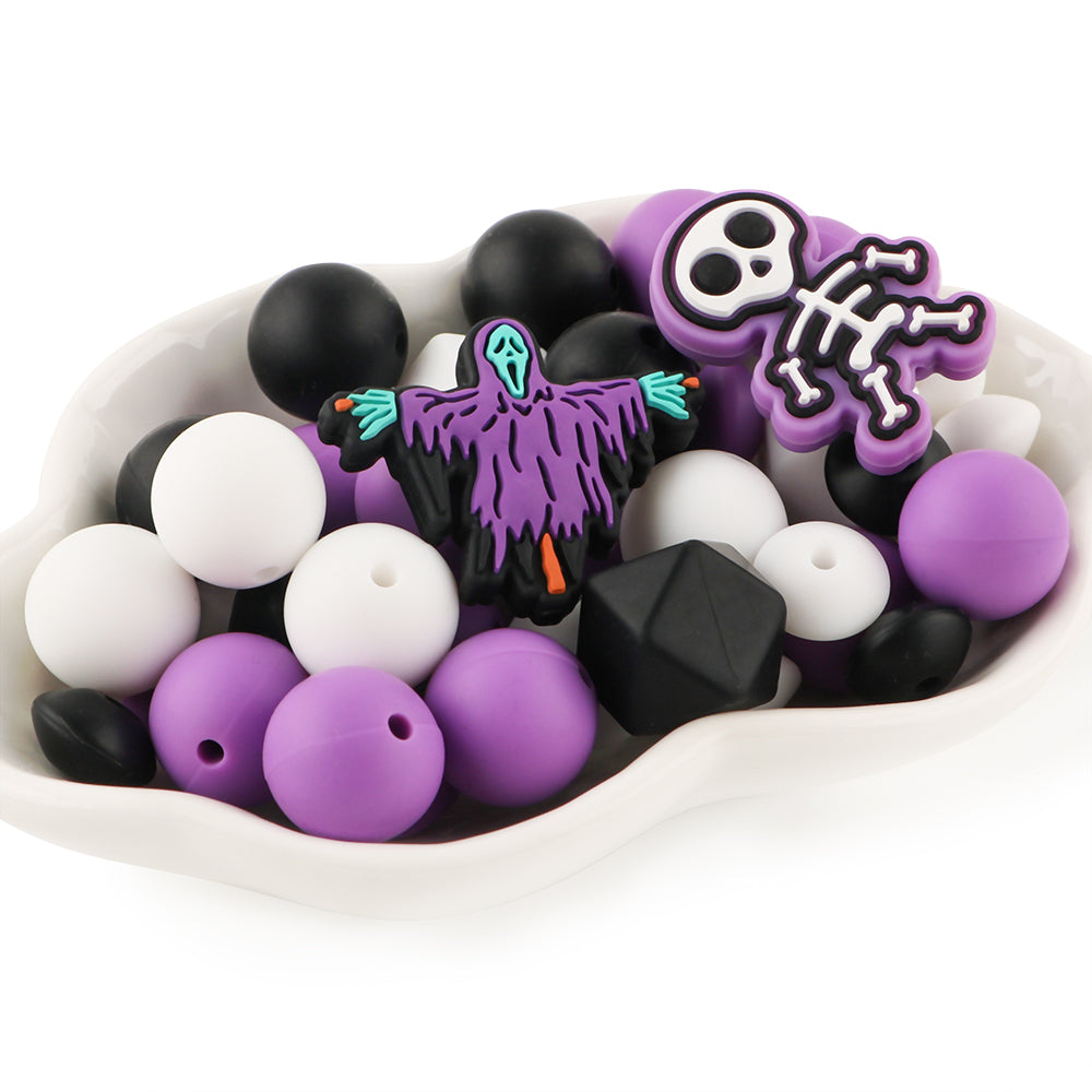 Z/501 - "Halloween"  Purple & Black Silicone Bead Kit