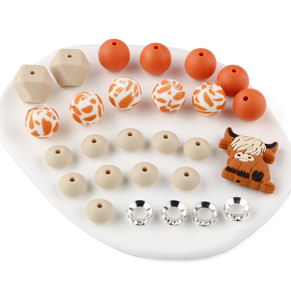 Z/513 - "Mini Cow" Western Silicone Bead & Bling Kit