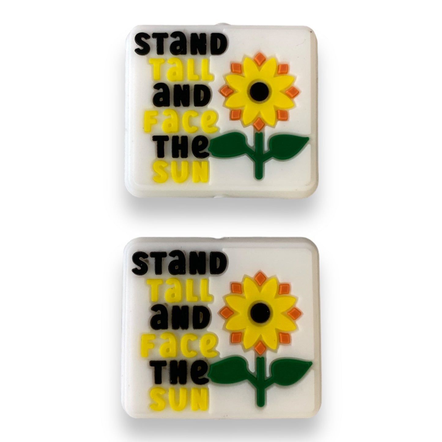 h972 -  “Stand Tall And Face The Sun" Silicone Focal Bead (1 Count)