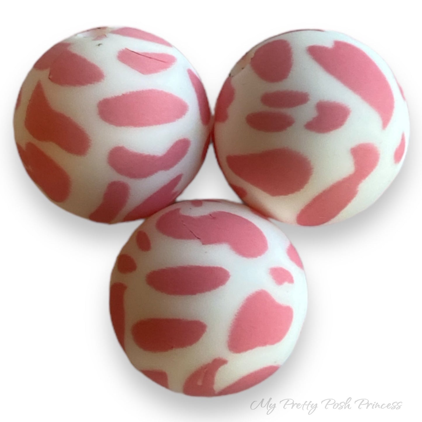 #763 - 19mm “Pink Cow” Silicone Beads