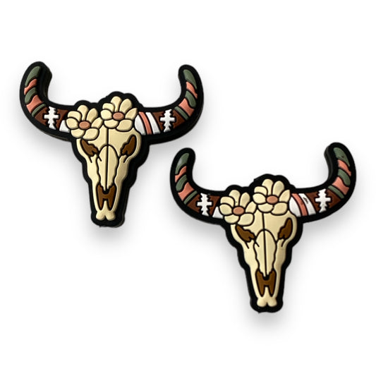 X371 -  “Cream Longhorn" Silicone Focal Bead (1 Count)