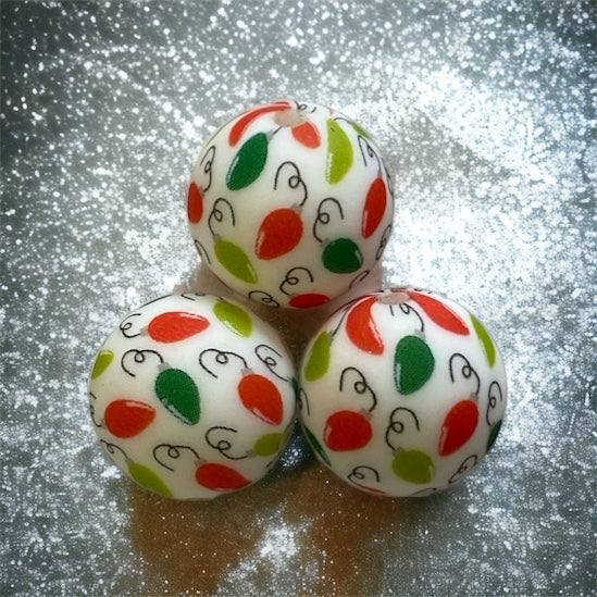 #743 - 15mm “Holiday Lights" Silicone  Beads