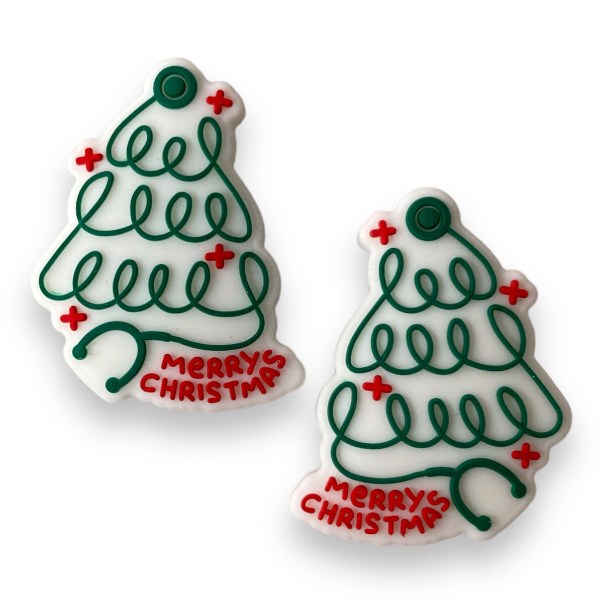 T105 -  “Stethoscope Christmas Tree” Silicone Focal Bead (1 Count)