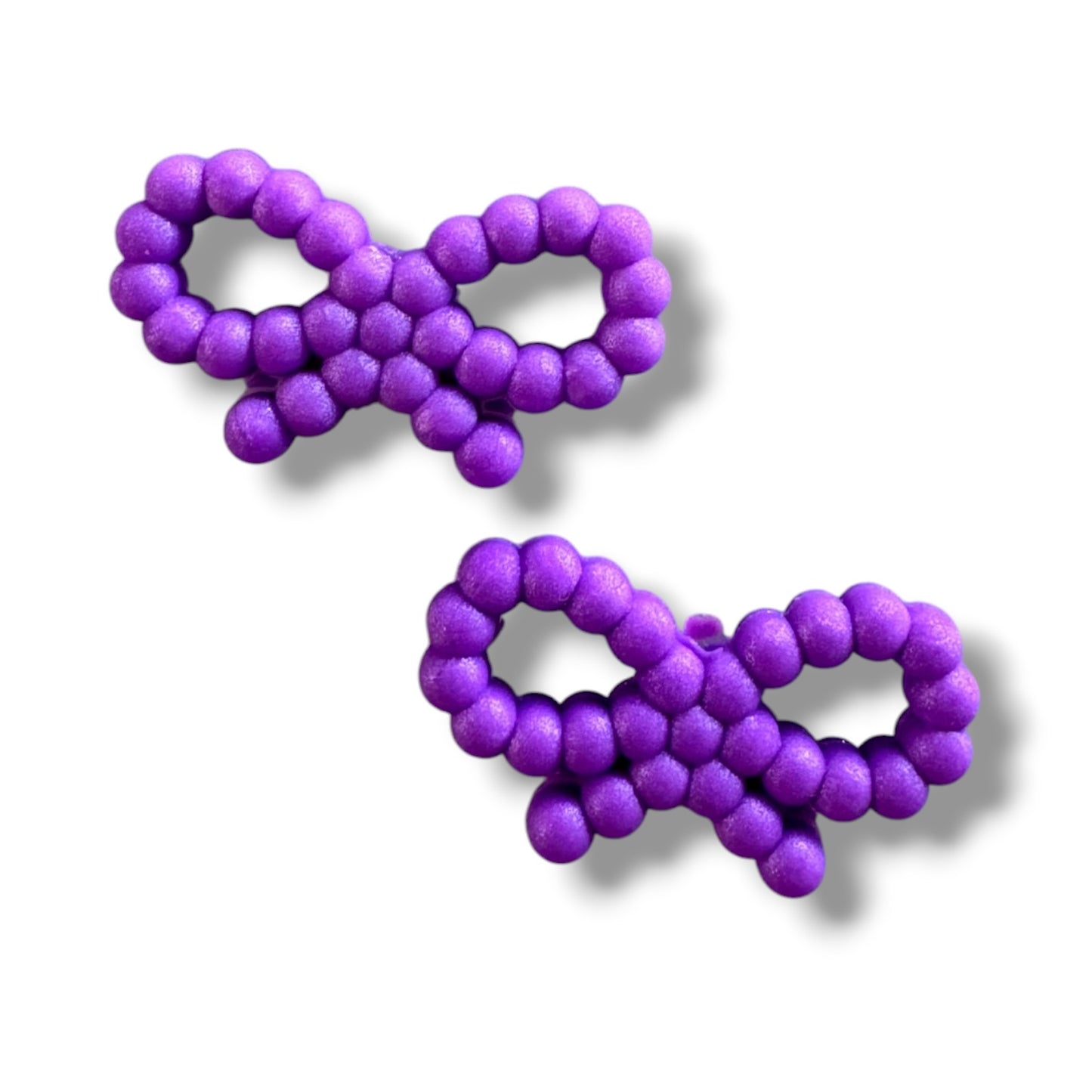 h1066- "Purple Bow" Silicone Focal Bead for DIY Crafts (1 Count)