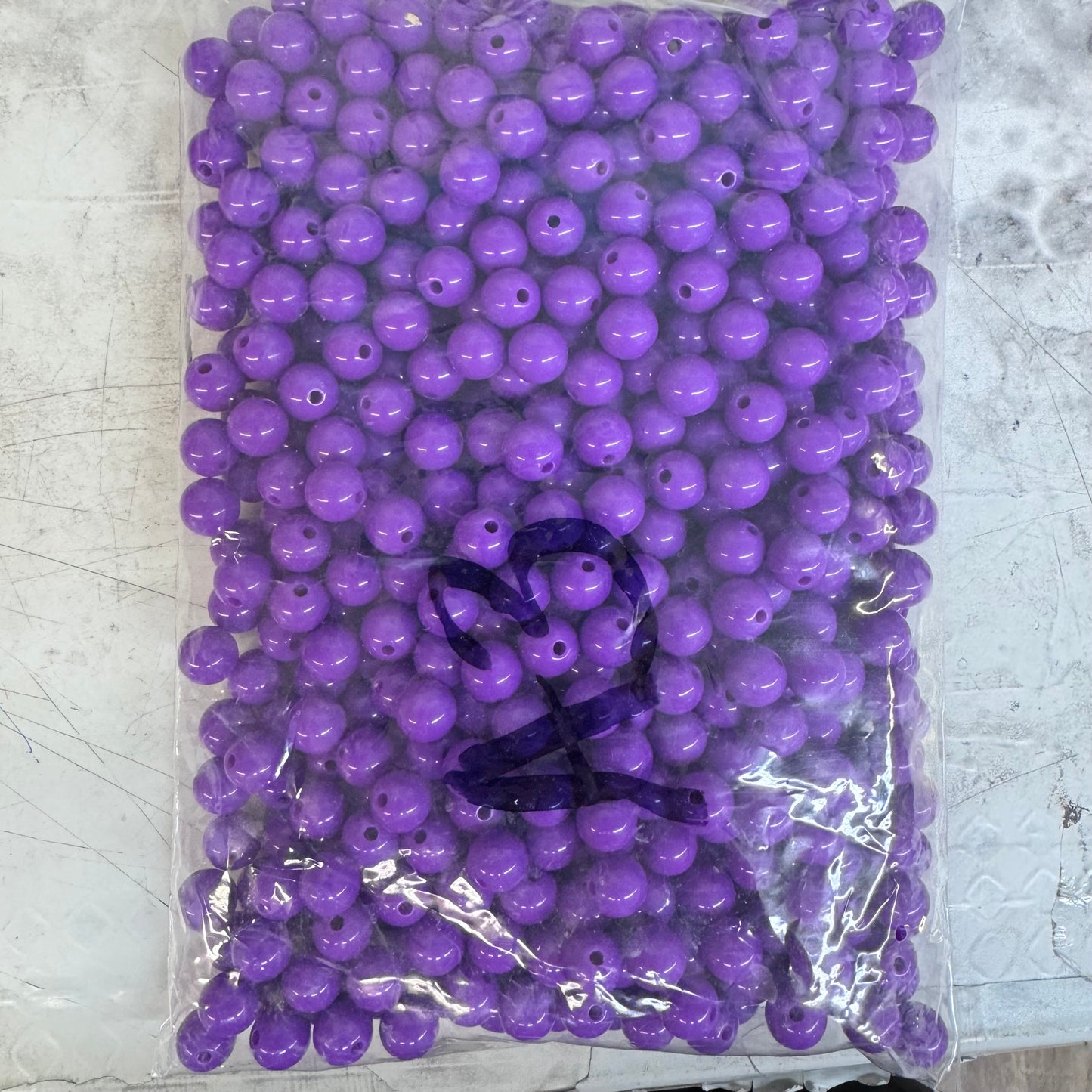 A3- Dark Purple Solid Acrylic Beads 500 Count  *WAREHOUSE SALE*