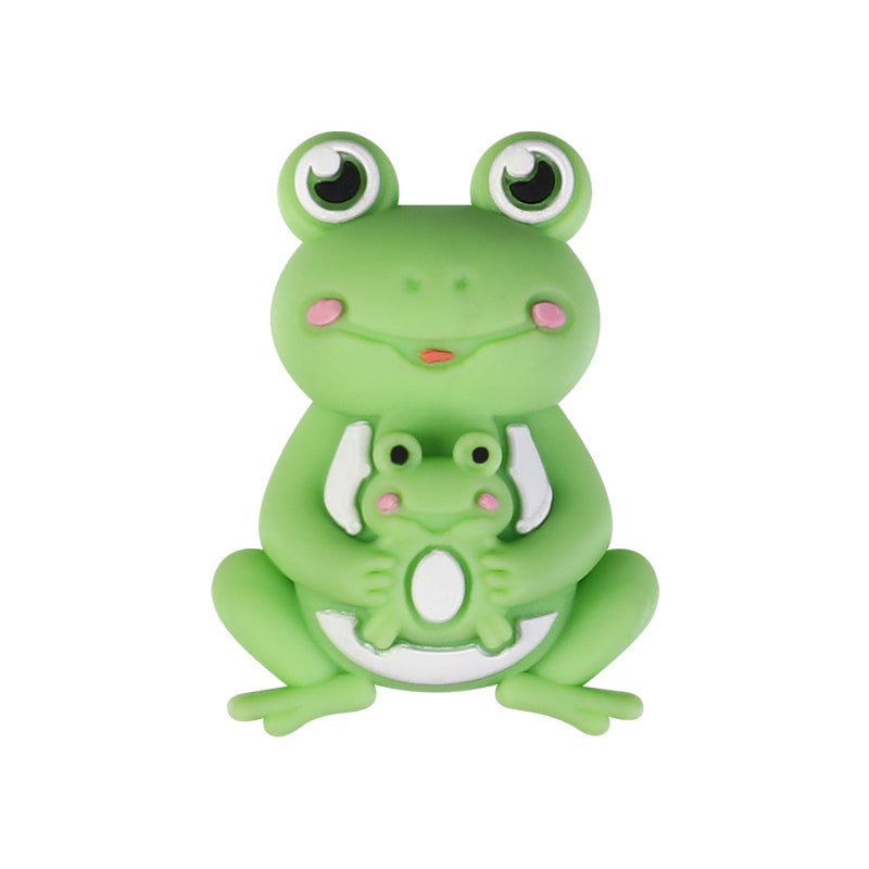 X076- "Parent & Baby- Frogs" Silicone Focal Bead for DIY Crafts (1 Count)